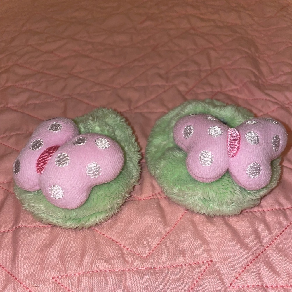 Baby Girl Butterfly House Shoes Slippers Size 0-6 Months